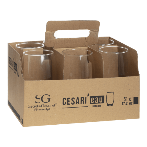 Set van 6 "Cesari" Glazen Bekers 51cl Transparant